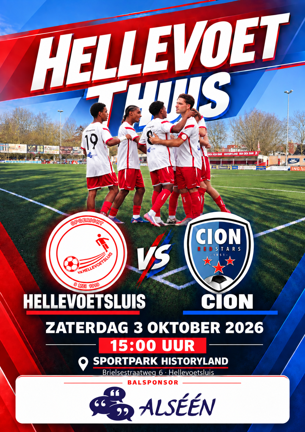 Zaterdag 3 oktober, aanvang 15.00 uur: Hellevoetsluis - CION