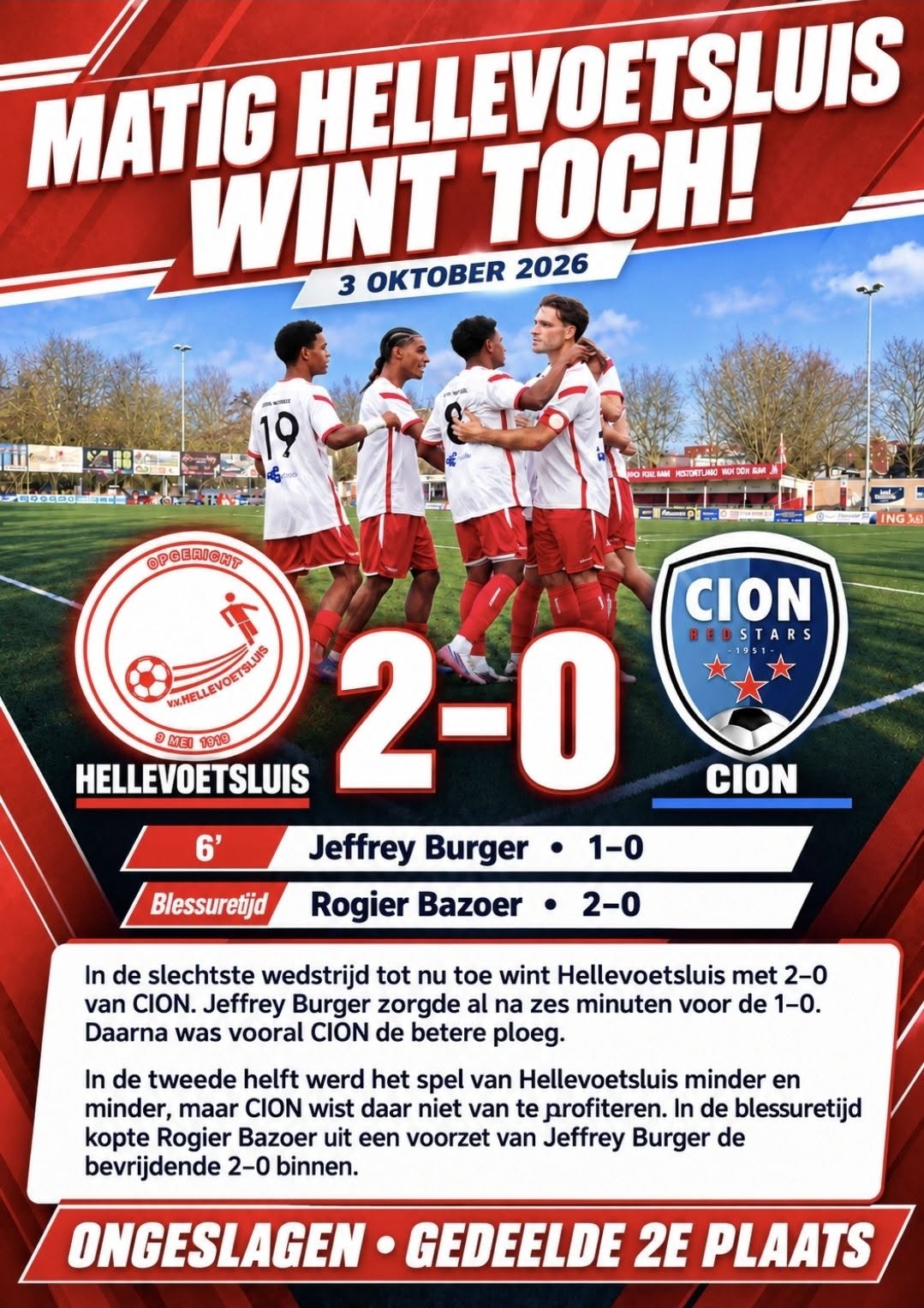 Matig Hellevoetsluis wint toch