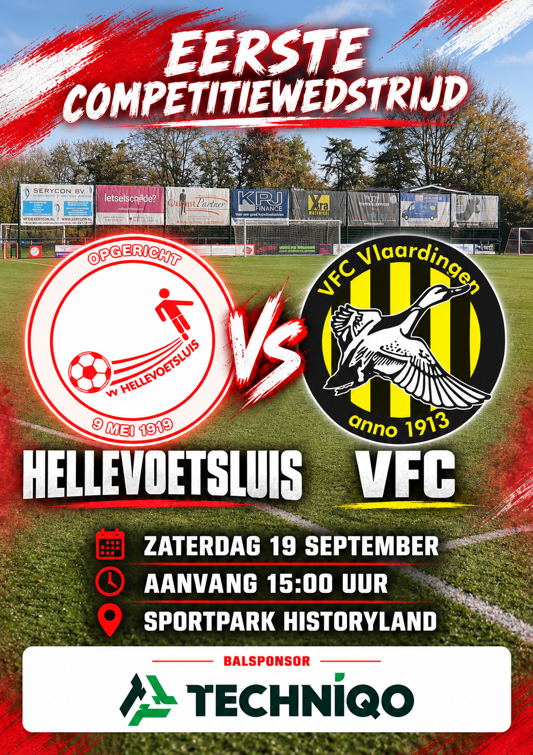 Zaterdag 19 september, aanvang 15.00 uur: HELLEVOETSLUIS - VFC