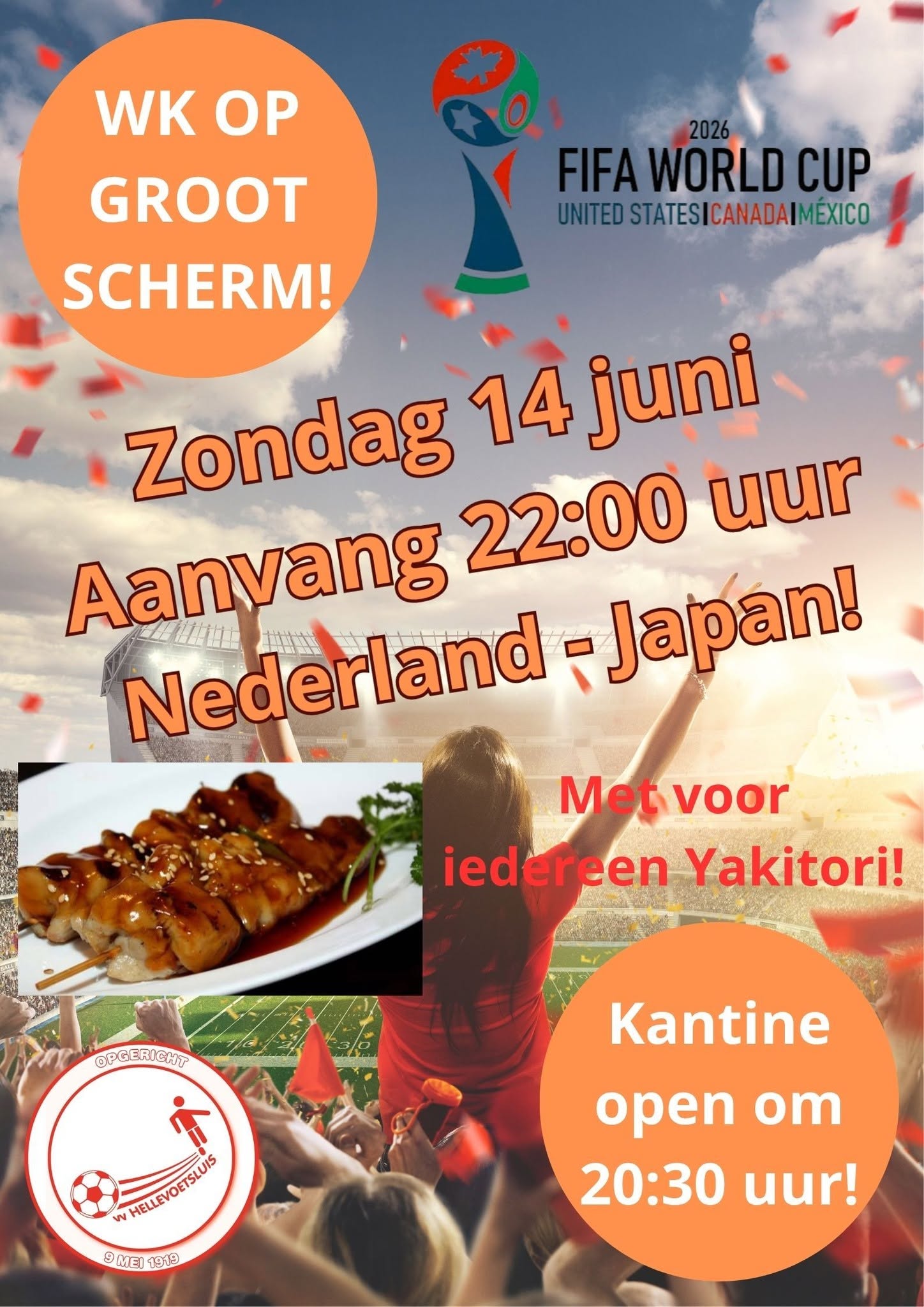 Nederland - Japan op groot scherm
