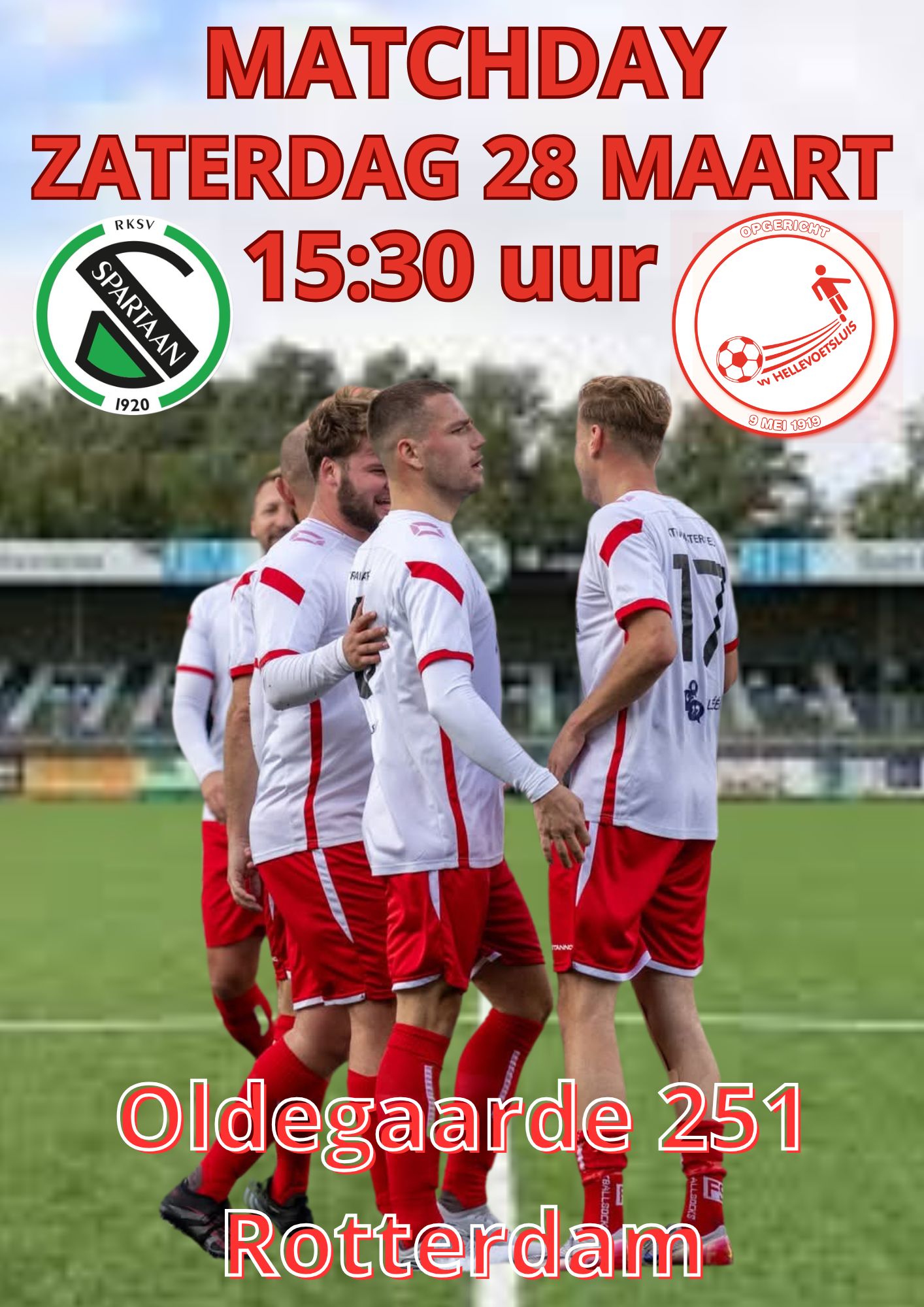 Zaterdag 28 maart, aanvang 15.30 uur: Spartaan '20 - HELLEVOETSLUIS