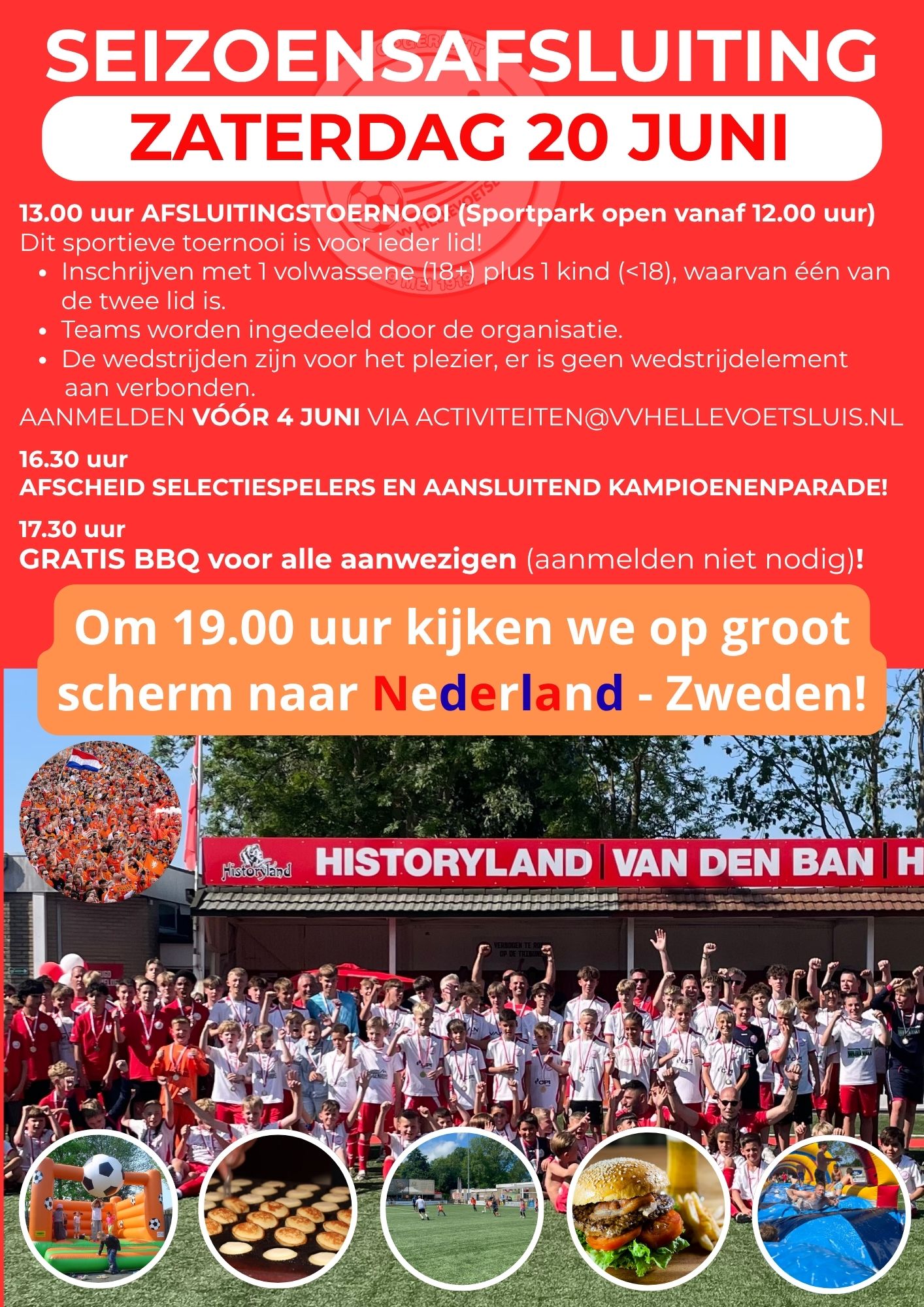 Zaterdag 20 juni Seizoensafsluiting